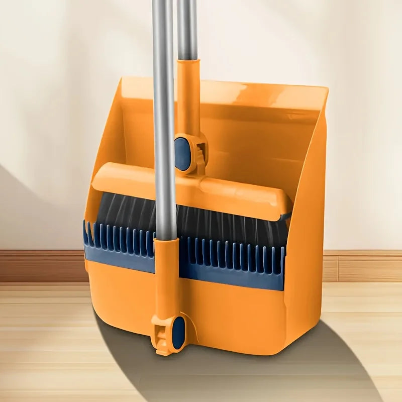 Introducing a Versatile 3-In-1 Broom And Dustpan Cleaning Set That Is Both Rotatable And Foldable.