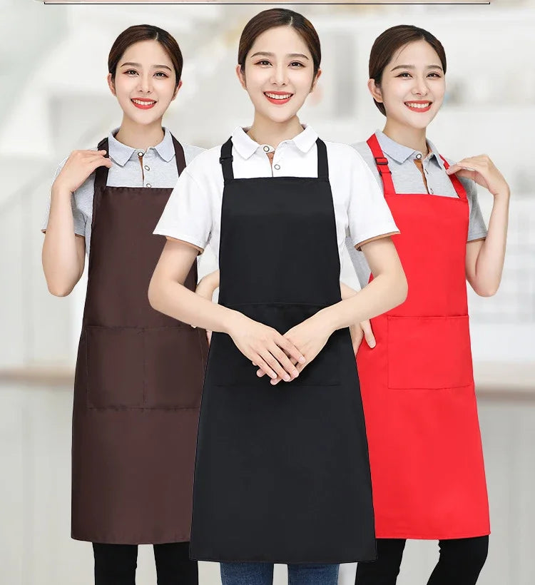 Customizable White Black Apron Customize Logo Personalized Apron Waterproof For Man Women Cooking Restaurant Waiter Work Clothes