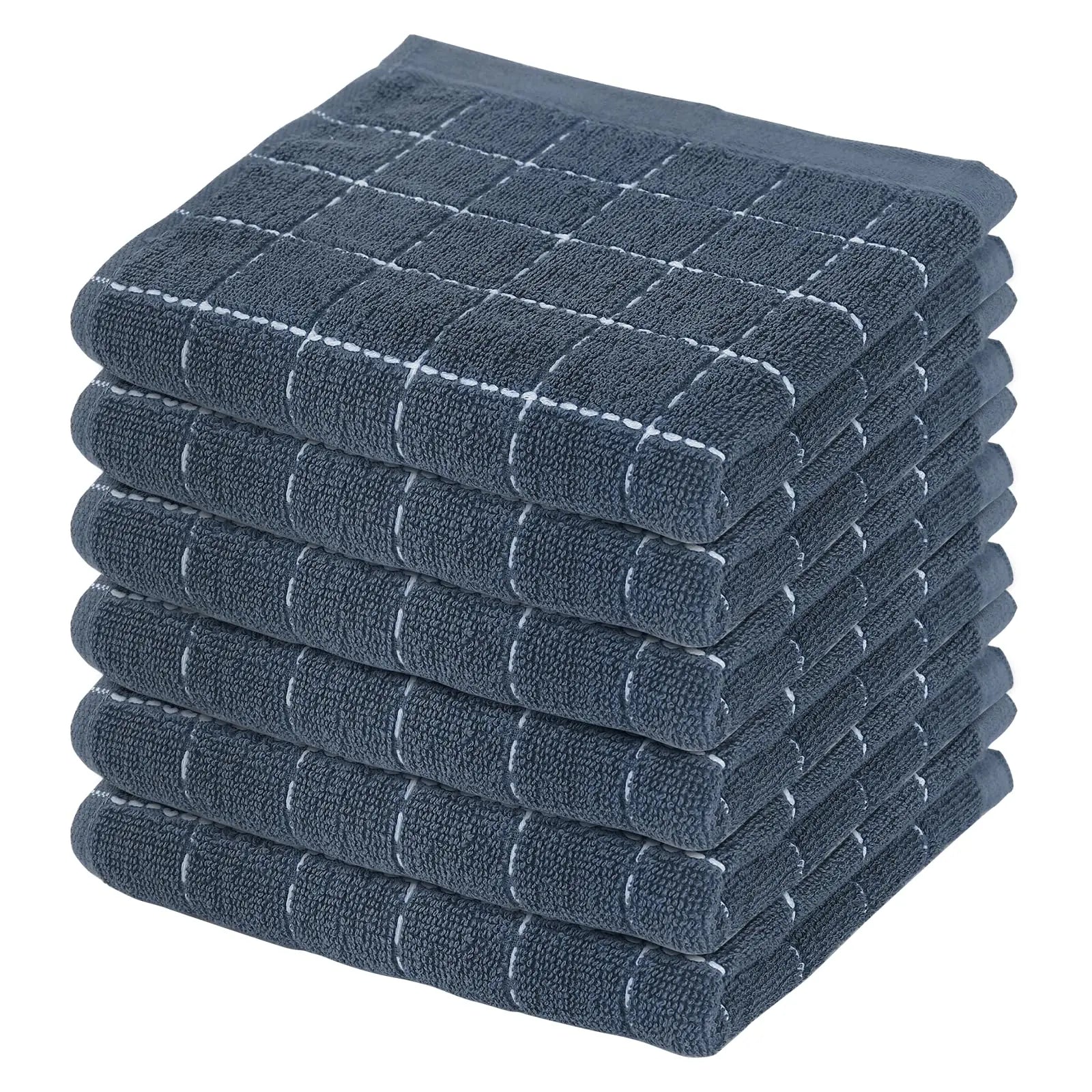 Olanly Cotton Terry Cloth Kitchen Towels Thicken Super Absorbent Dishcloth Reusable High-efficiency Cleaning Rags Daily Dish Rag