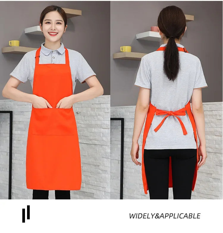 Customizable White Black Apron Customize Logo Personalized Apron Waterproof For Man Women Cooking Restaurant Waiter Work Clothes