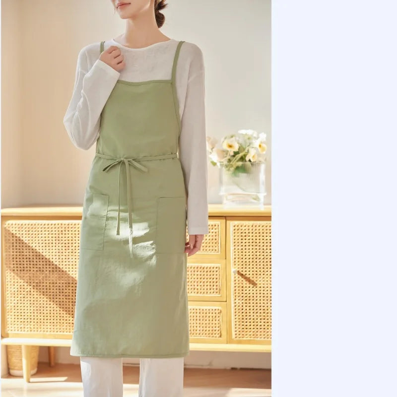 Premium Waterproof Antistatic Fabric Custom Logo Korean Japanese Style Apron Unisex High Quality Ready Stock