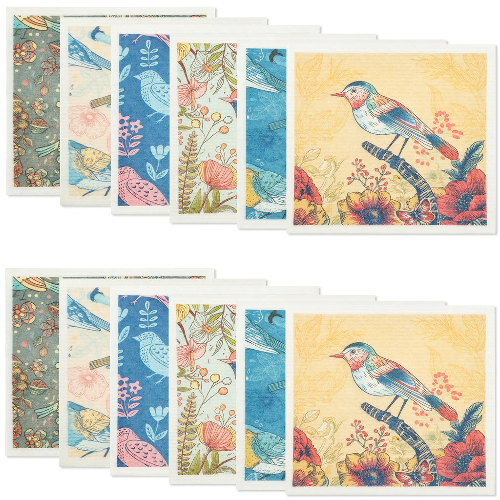 5/6/12PCS Kitchen Dish Towels Absorbent Swedish Dishcloths Kitchen Dish Rags Soft  Non-woven Cloths for Washing Dishes Cleaning