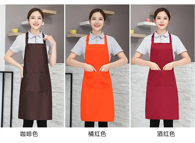 Customizable White Black Apron Customize Logo Personalized Apron Waterproof For Man Women Cooking Restaurant Waiter Work Clothes