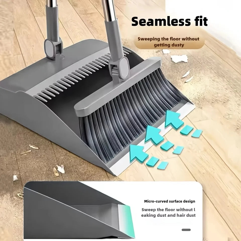 Household Dustpan Combination Rotary Long-rod Broom Set Two-piece Broom Combination Cleaning Multi-functional Broom