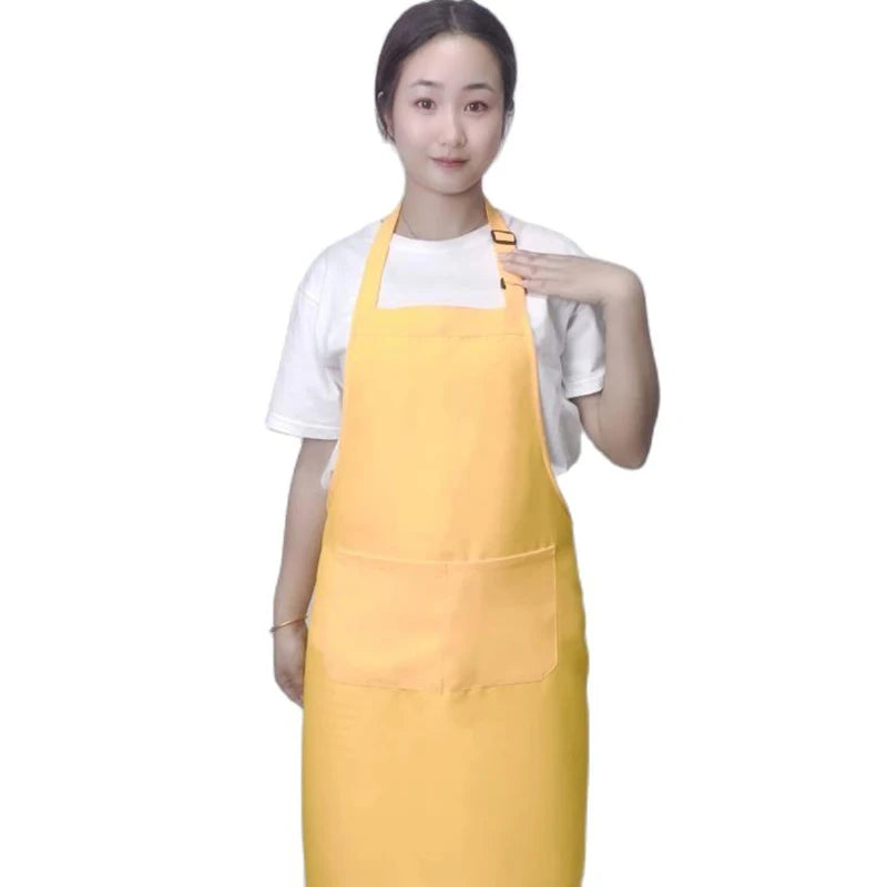 18 Colors Custom LOGO Aprons For Woman Men Chef Work Grill Restaurant Bar Shop Cafes Beauty Nails Studios Uniform Thin Apron