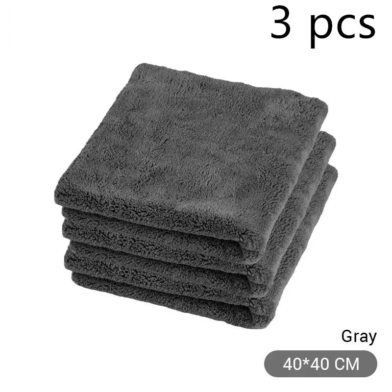 600GSM Microfiber Car Cleaning Towel 40X40cm Thickened Car Wash Towels Auto Detailing Care Drying Cloth Rags 1-20 pcs