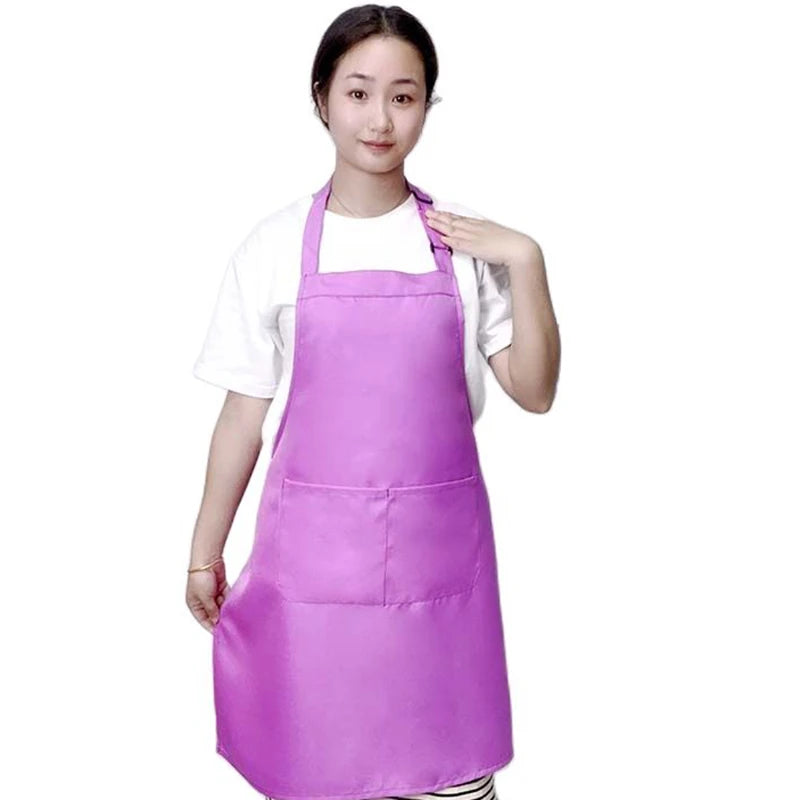 18 Colors Custom LOGO Aprons For Woman Men Chef Work Grill Restaurant Bar Shop Cafes Beauty Nails Studios Uniform Thin Apron