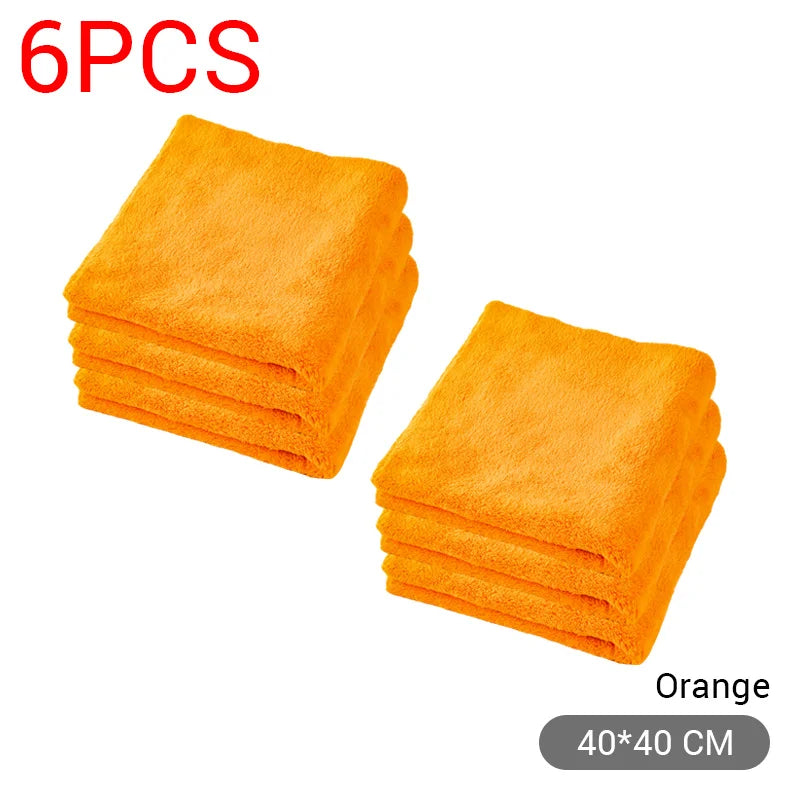 SEAMETAL 600GSM Car Thicken Cleaning Cloth Professional Cleaning Car Wiping Microfiber Towel Car Wash Rag 40x40cm 1/2/6/9 Packs