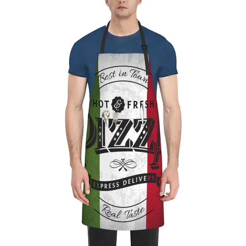 Pizza Poster Apron Unisex Adjustable Bib Aprons Cooking Kitchen Chef Apron for Home Kitchen Restaurant Coffee House