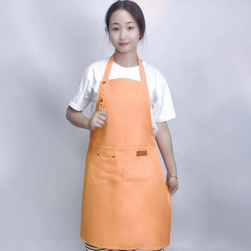 New Fashion Kitchen Aprons for Woman Men Chef Work Apron for Grill Restaurant Bar Shop Cafes Beauty Nails Studios Uniform Aprons