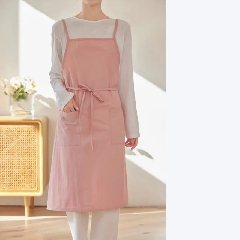 Premium Waterproof Antistatic Fabric Custom Logo Korean Japanese Style Apron Unisex High Quality Ready Stock