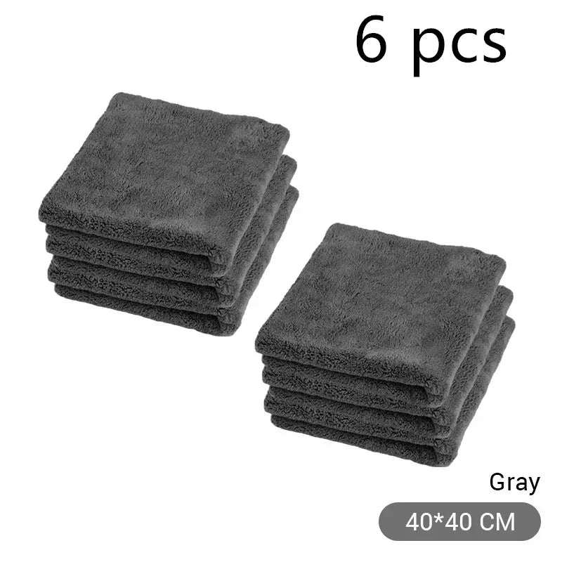 600GSM Microfiber Car Cleaning Towel 40X40cm Thickened Car Wash Towels Auto Detailing Care Drying Cloth Rags 1-20 pcs