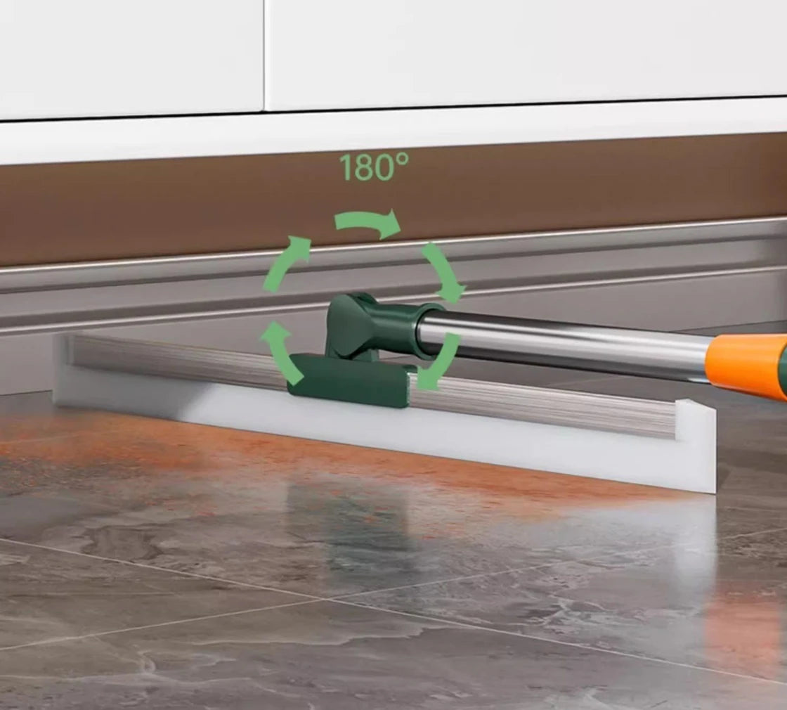 Silicone Scraper Broom with Squeegee for Floor, Glass & Bathroom Cleaning