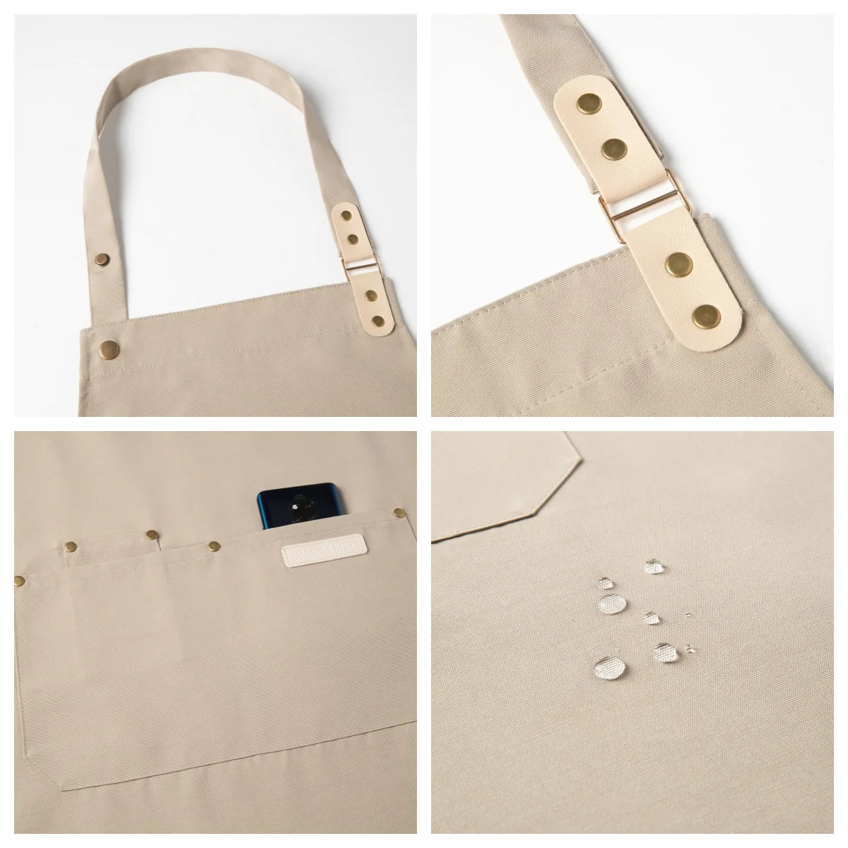 1 Piece Chef Apron Unisex Waterproof Canvas Durable for Restaurant Hotel Baking Beauty Salon Nail Art Kitchen Cooking