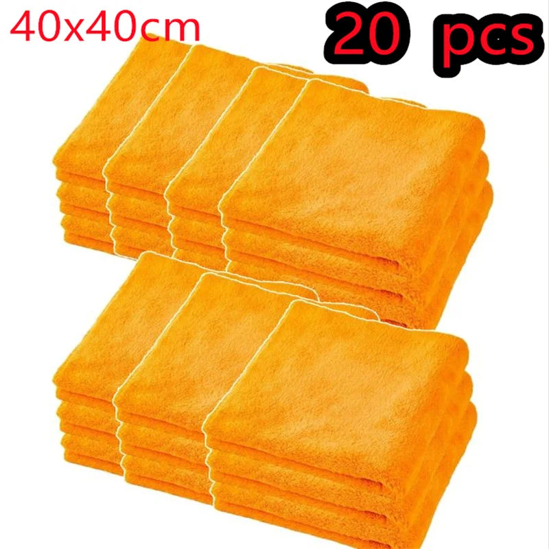 600GSM Microfiber Car Cleaning Towel 40X40cm Thickened Car Wash Towels Auto Detailing Care Drying Cloth Rags 1-20 pcs