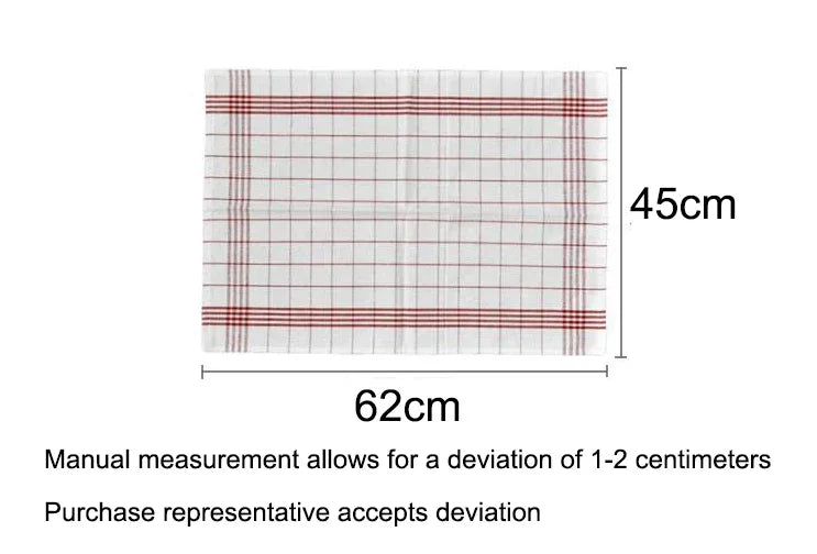 Large Plaid Kitchen Dish Towels Tea Towels Soft and Reusable Cleaning Cloths Quick Drying Dish Rags for Washing Dishes