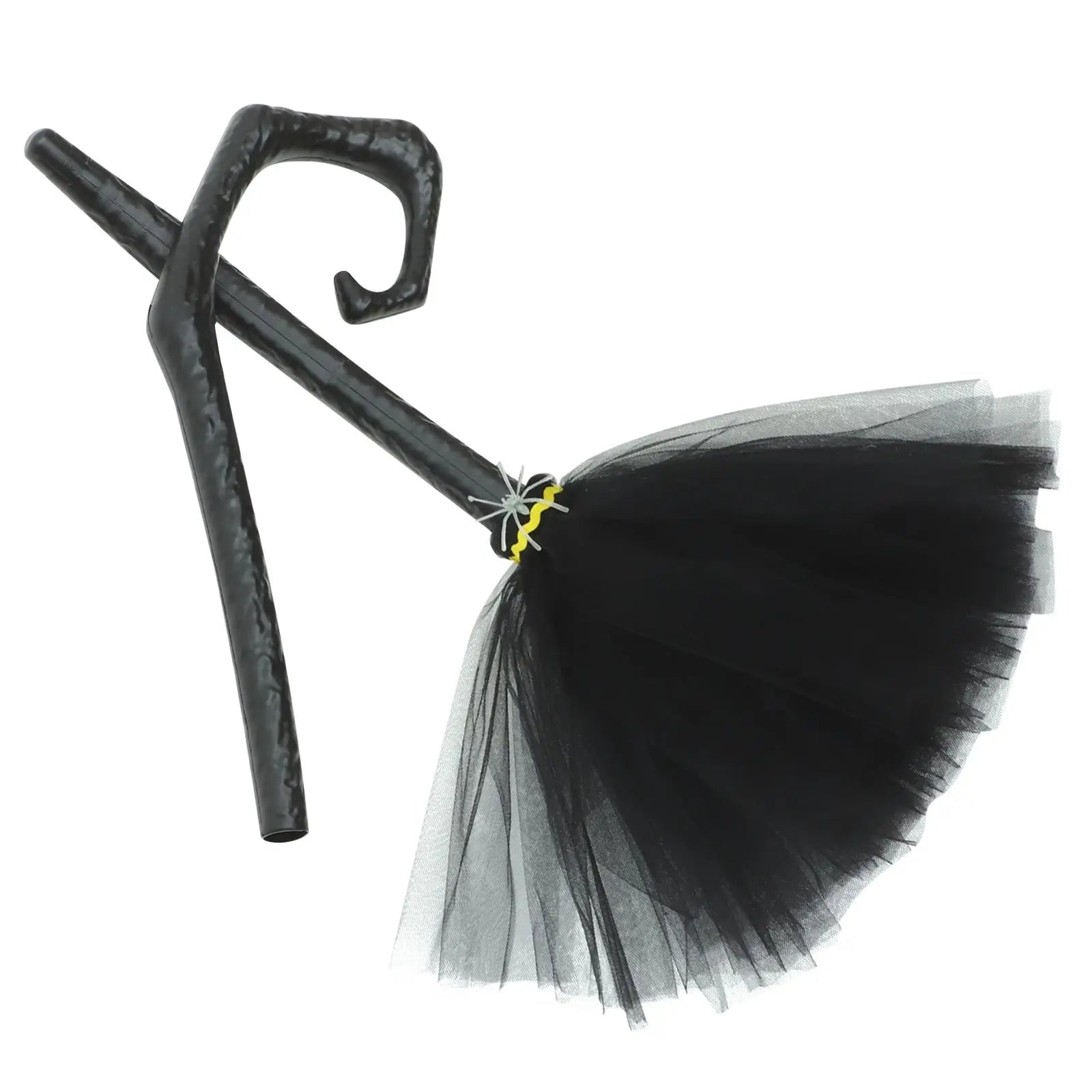 Black Witch Broom Decorative Broomstick Halloween Costume Party Witches Broom Household Merchandise Stage Prop