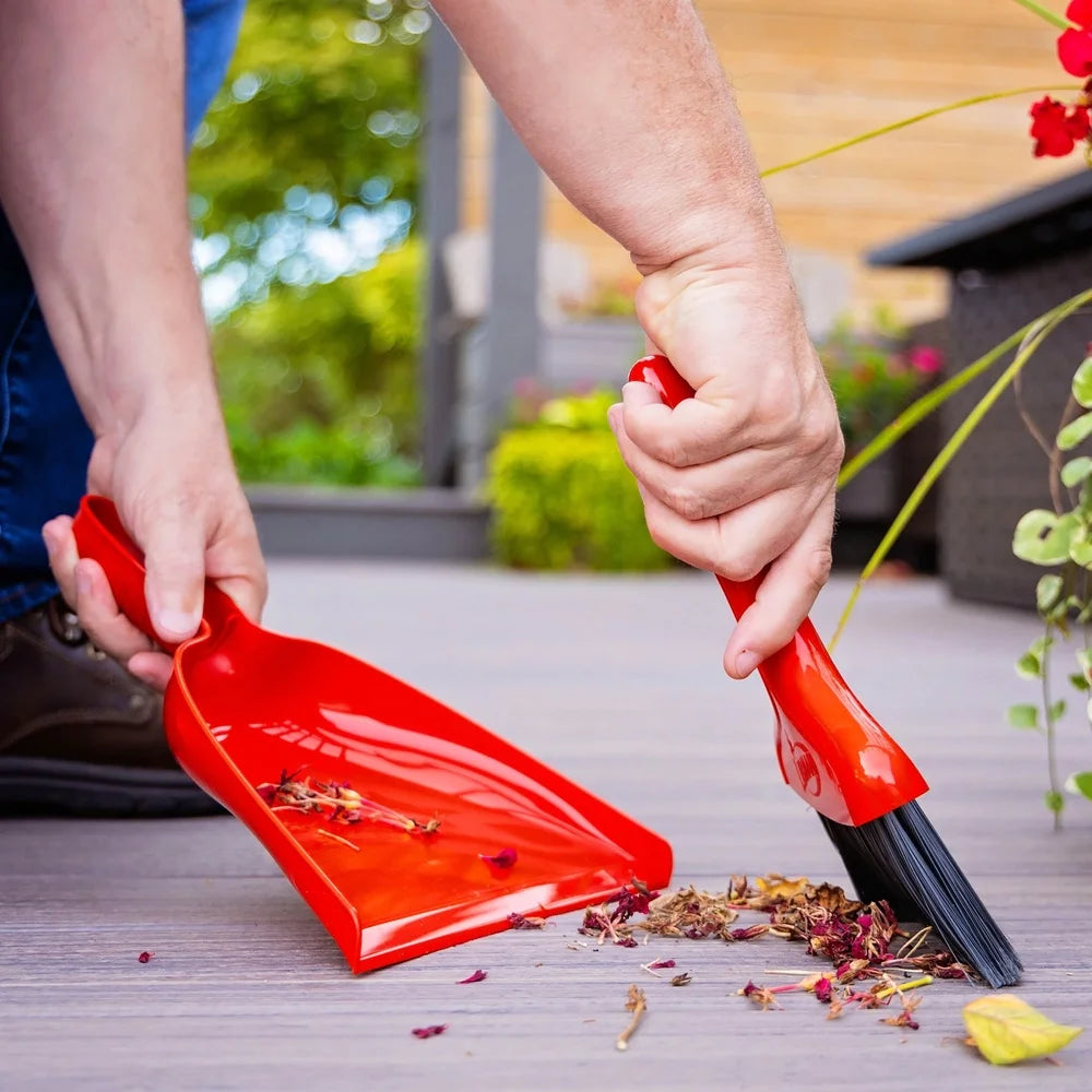 Heavy Duty Whisk Broom and Dustpan Set Polypropylene Recycled Fibers Multi Surface Cleaning Tool Home Garage Kitchen Bathroom