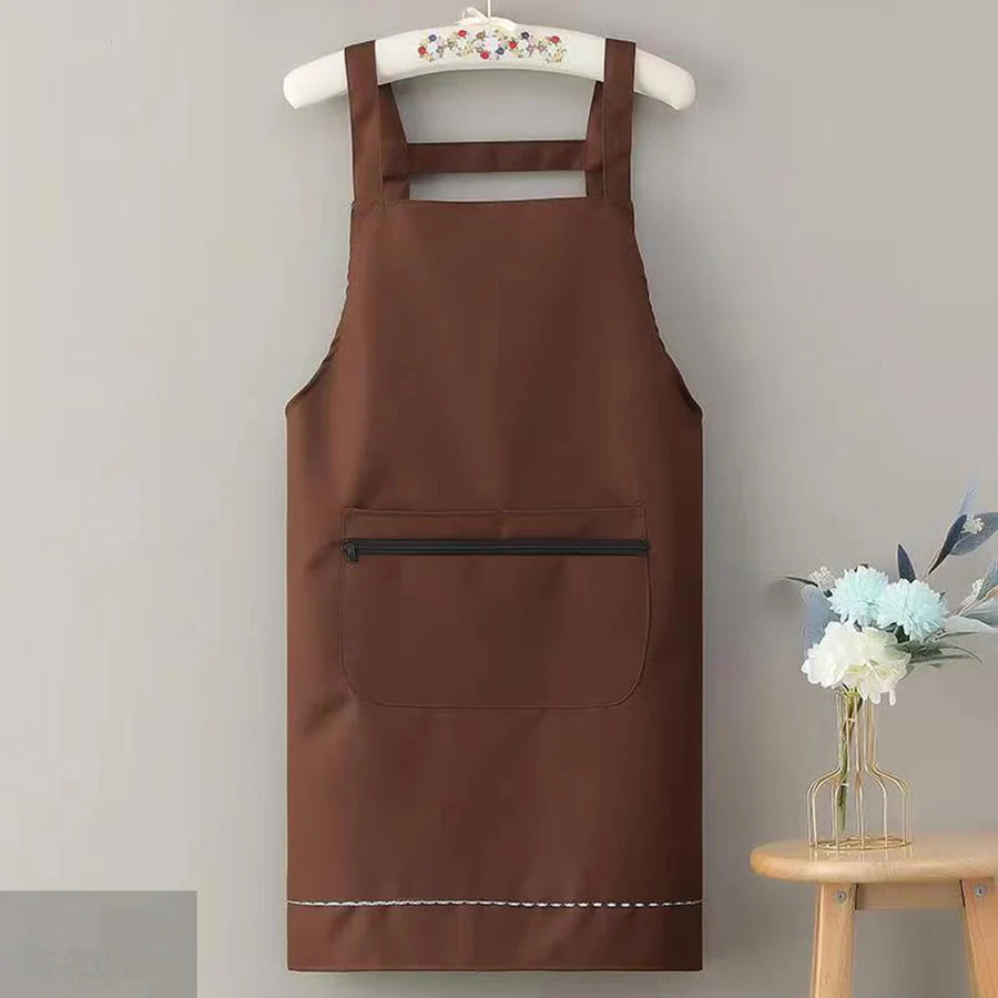 Household Apron for Women Kitchen Waterproof and Oil-Proof Sleeveless Apron Fashion Internet Celebrity Cute Suspender Work Clothes for Men