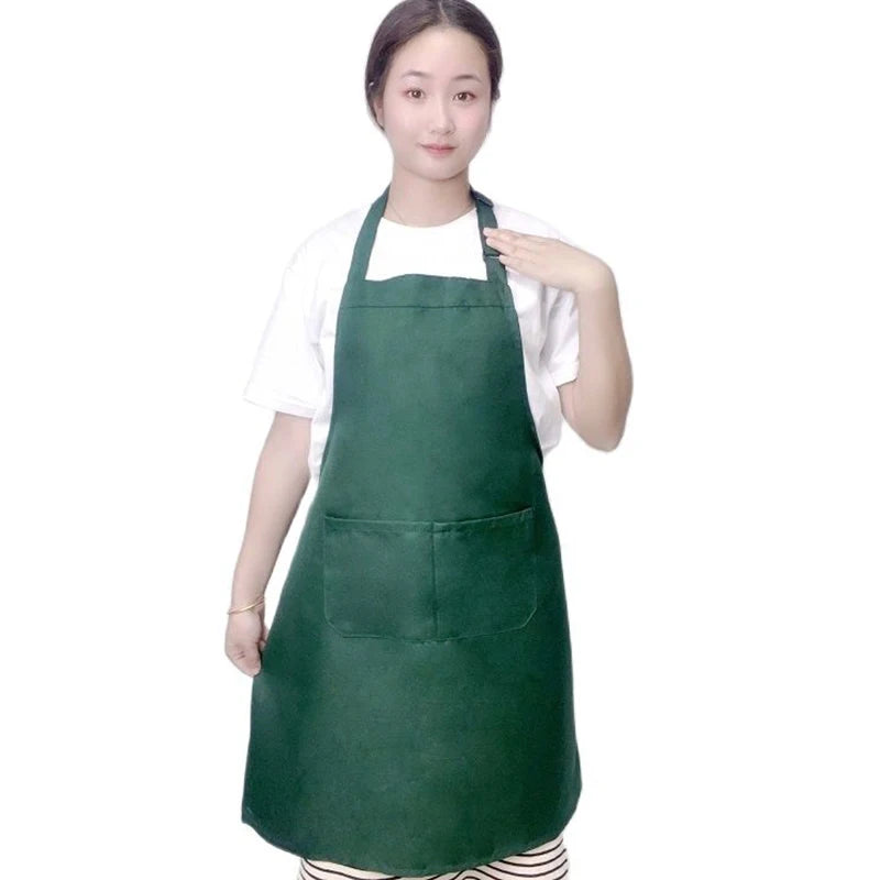 18 Colors Custom LOGO Aprons For Woman Men Chef Work Grill Restaurant Bar Shop Cafes Beauty Nails Studios Uniform Thin Apron