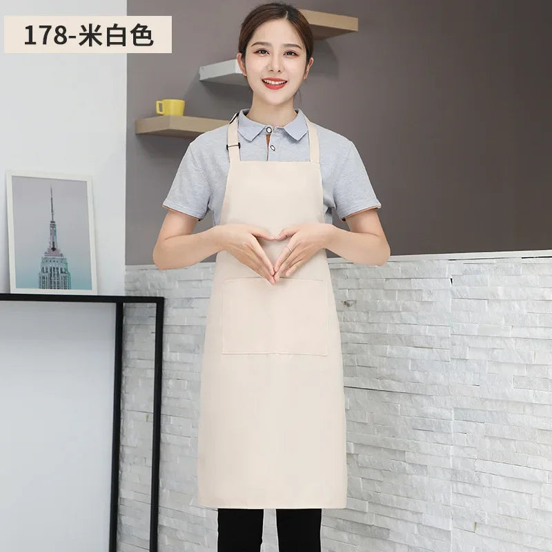 Customizable White Black Apron Customize Logo Personalized Apron Waterproof For Man Women Cooking Restaurant Waiter Work Clothes